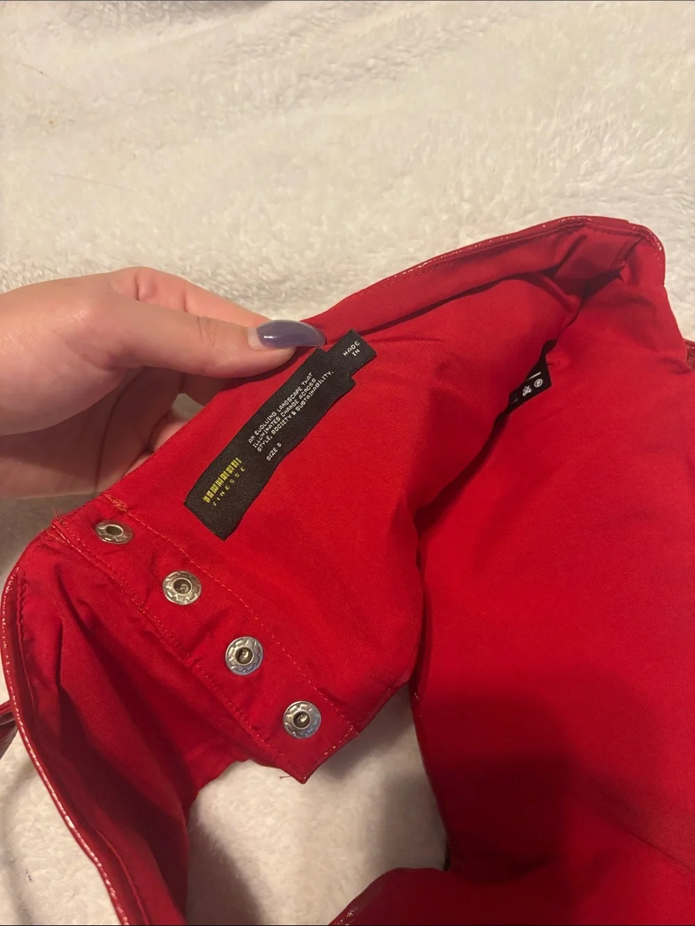 Finesse Red Patent Leather Buckle Harness Belt